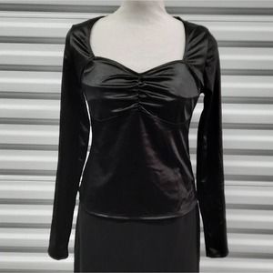 Marc New York Black Top Womens Size Small Long Sleeve Pullover Blouse Ladies